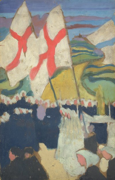 Processione degli stendardi a La Clarte, 1897 da Maurice Denis